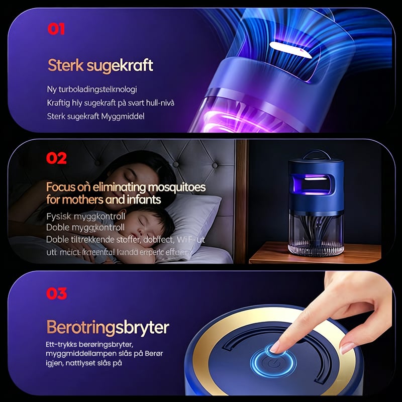 UV Light Mosquito Lamp with Suction Fan