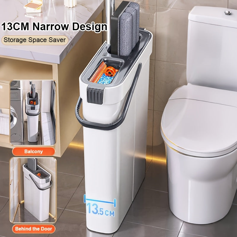 Flat Mop Set with Bucket and Wringing System
