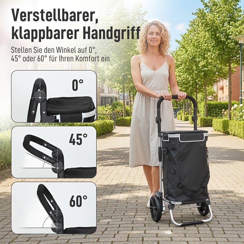 Collapsible 3-in-1 Shopping Cart with Cooler Compartment