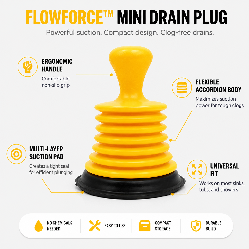 FlowForce™ — Crush Clogs Instantly for Drains That Flow Like New Every Time