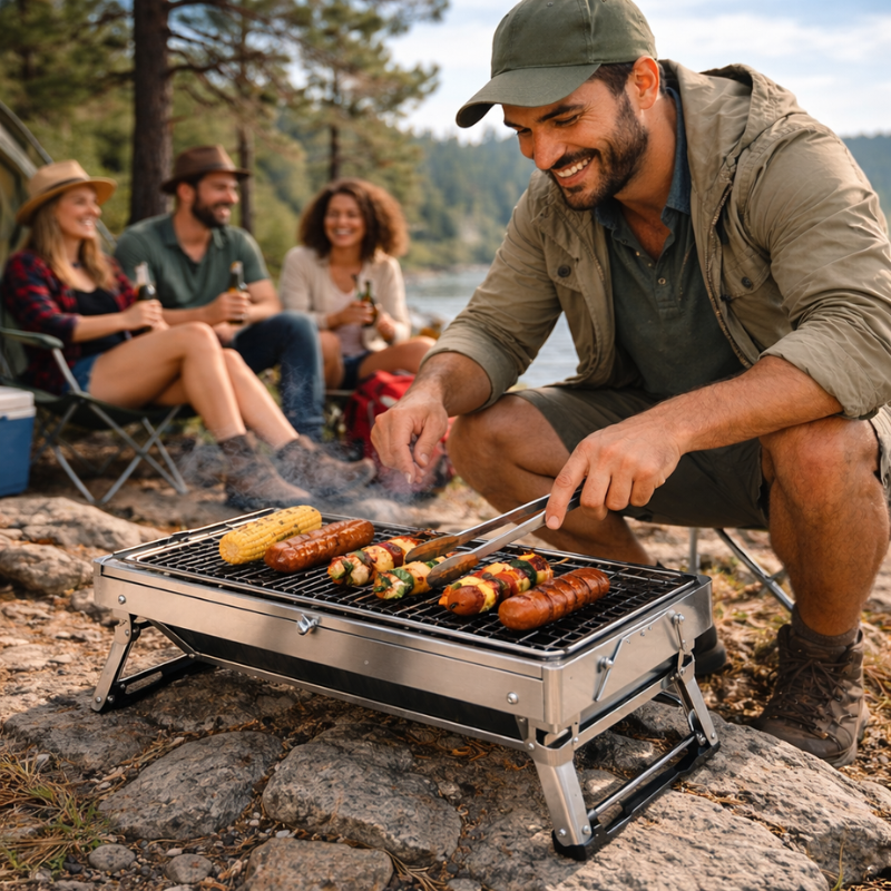 Compact Portable Grill for On-the-Go Use