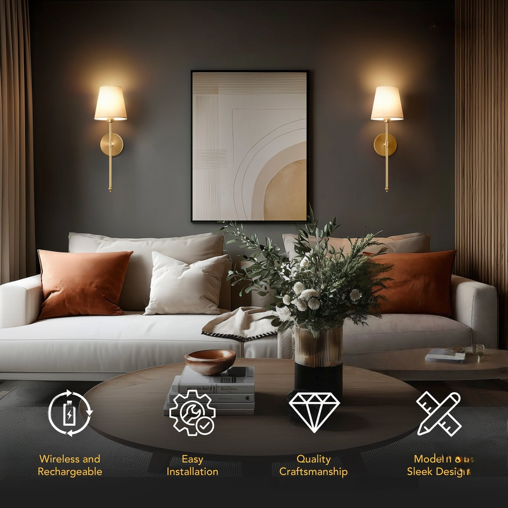 Cordless Wall Light with Remote – Drill-Free Installation