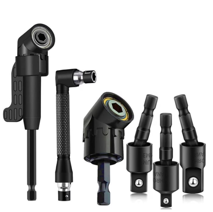 6-Piece Multi-Angle Drill Bit and Adapter Set – Precision Power for Tight Spaces