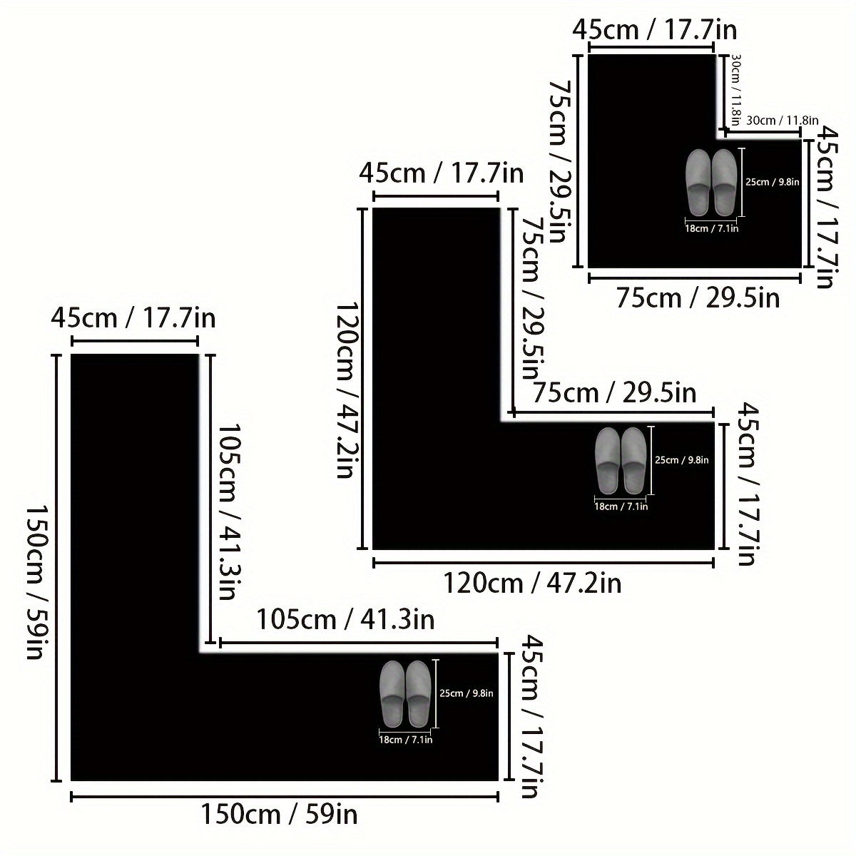 Non-Slip L-Shaped Kitchen Mat – Highly Absorbent