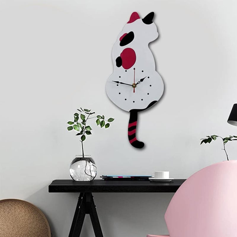 Cat Motion Wall Clock with Moving Tail Feature