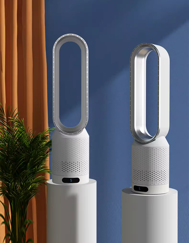 Smart Air Purifier Fan with Bladeless Design and 3-in-1 Cooling