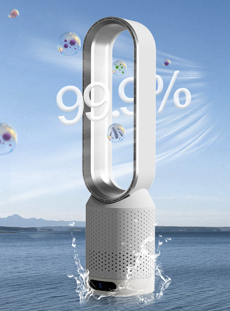 Smart Air Purifier Fan with Bladeless Design and 3-in-1 Cooling