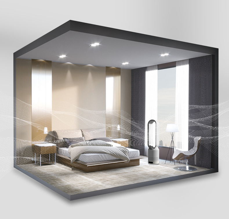 Smart Air Purifier Fan with Bladeless Design and 3-in-1 Cooling