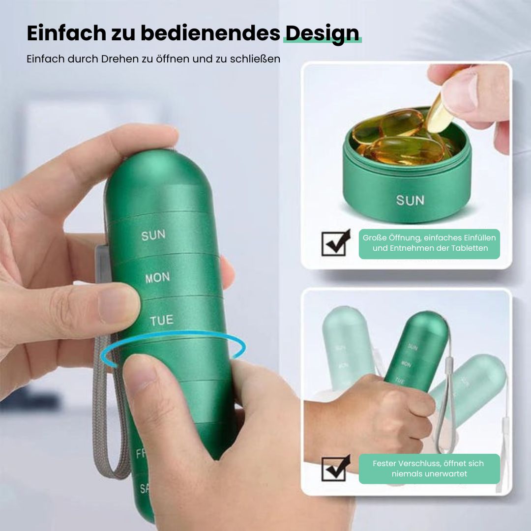 Compact Aluminum Pill Organizer