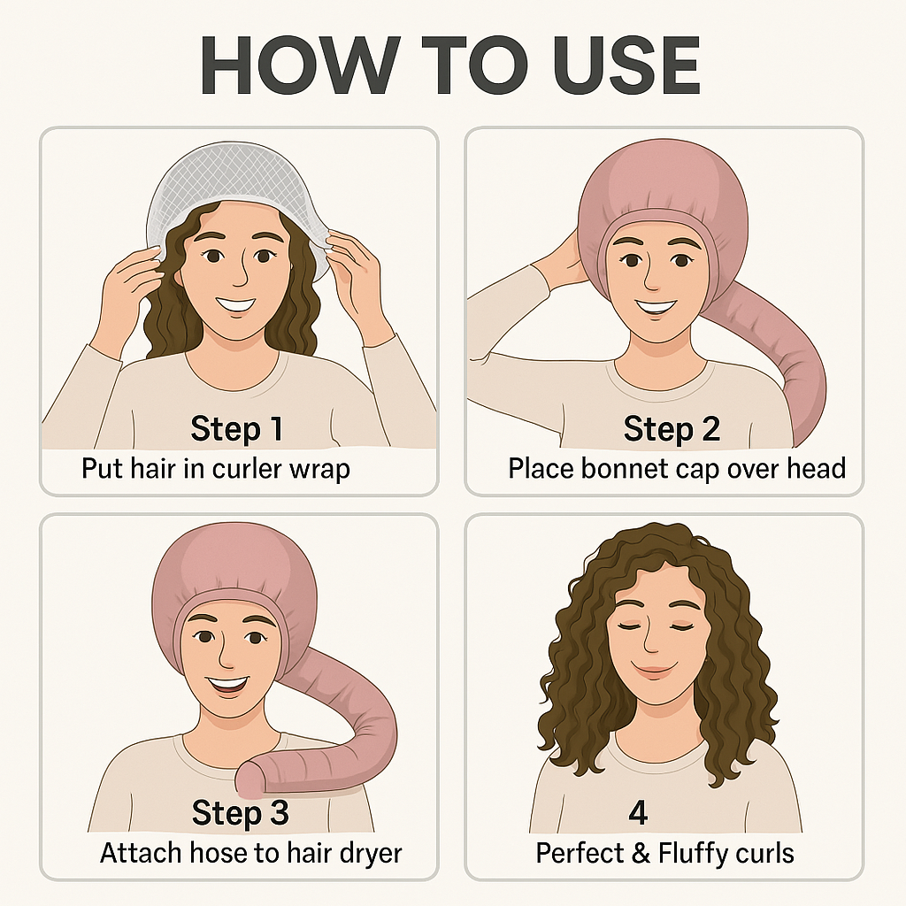 Portable Curl - Hair Bonnet Dryer Cap