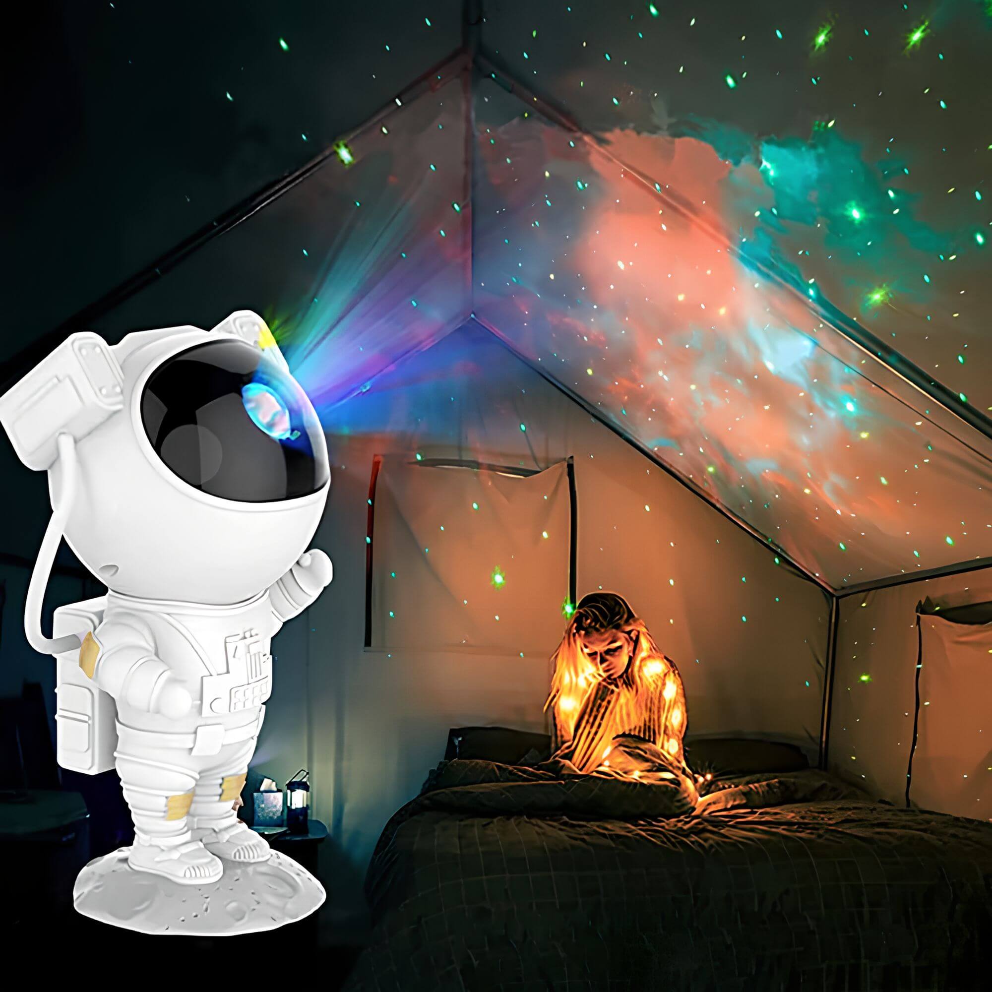 Astronaut Starry Sky LED Projector Lamp - Nightstand Lamp