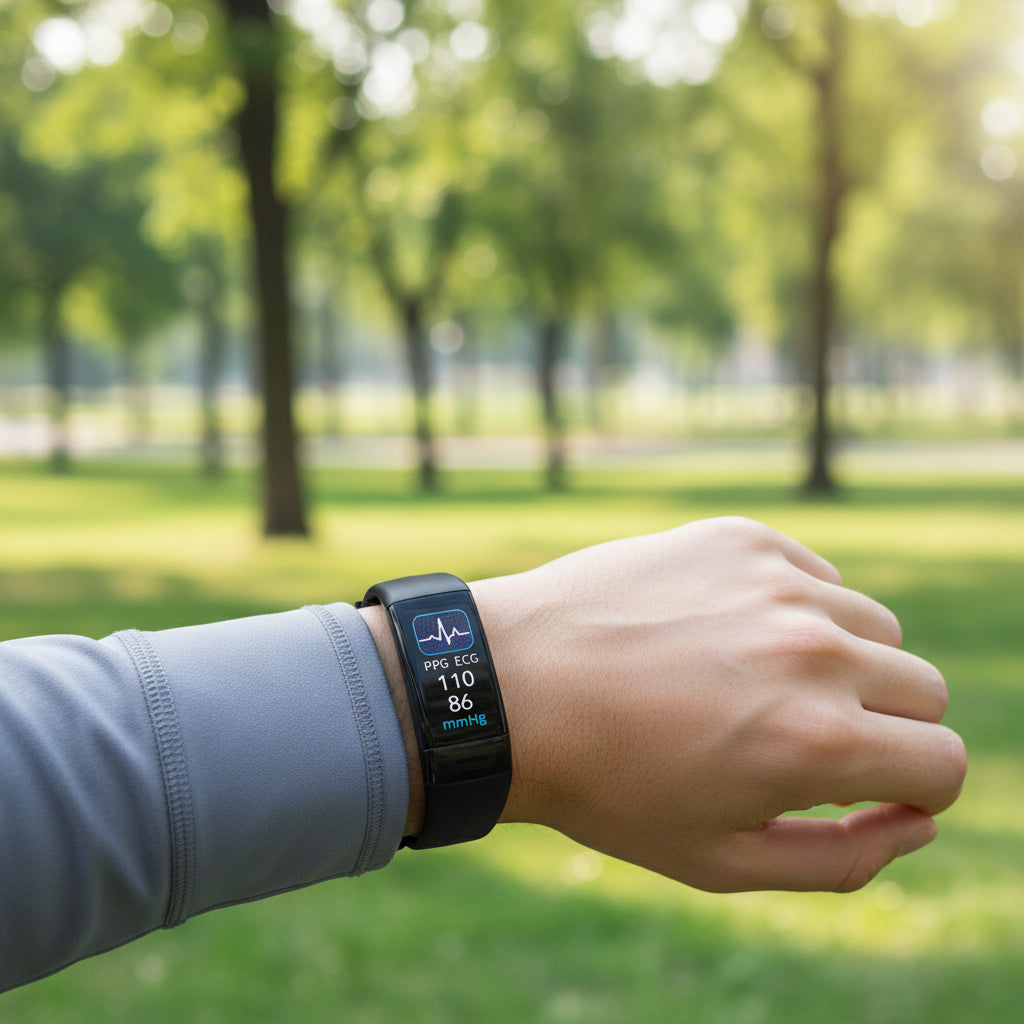 Smart Fitness Band with Blood Pressure, ECG, and Heart Rate Tracking