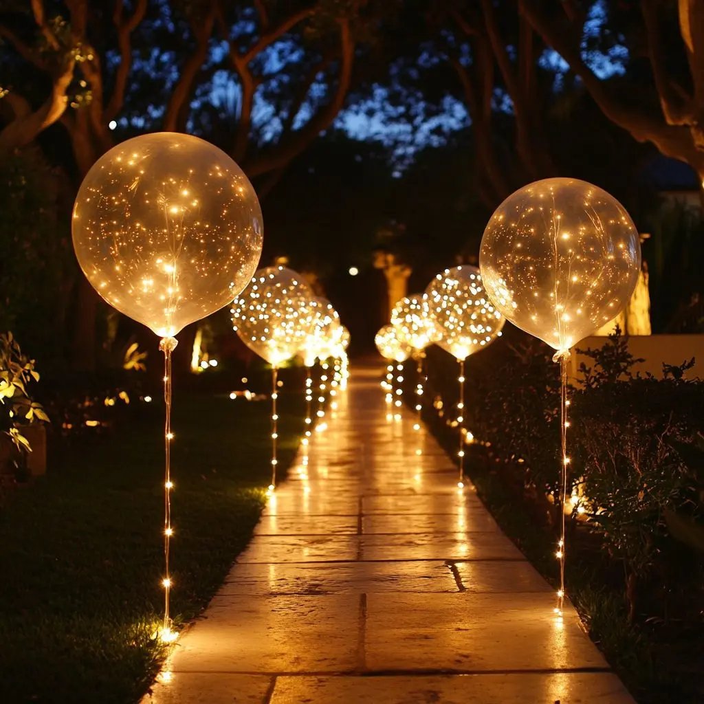 Balloon Set with 10 Pieces | Warm White Glow Ambience | Battery Powered | LumiGlobe