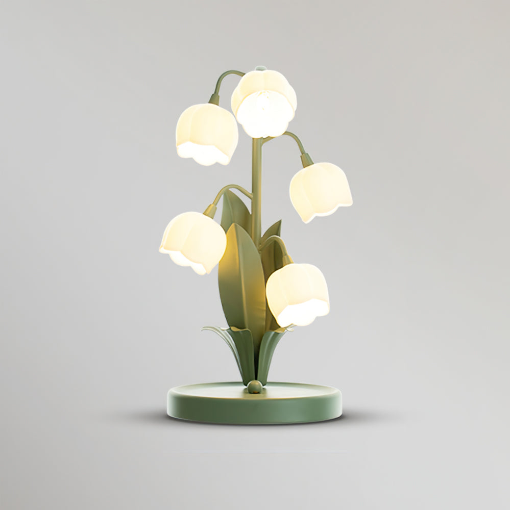 Table lamp with a bell orchid