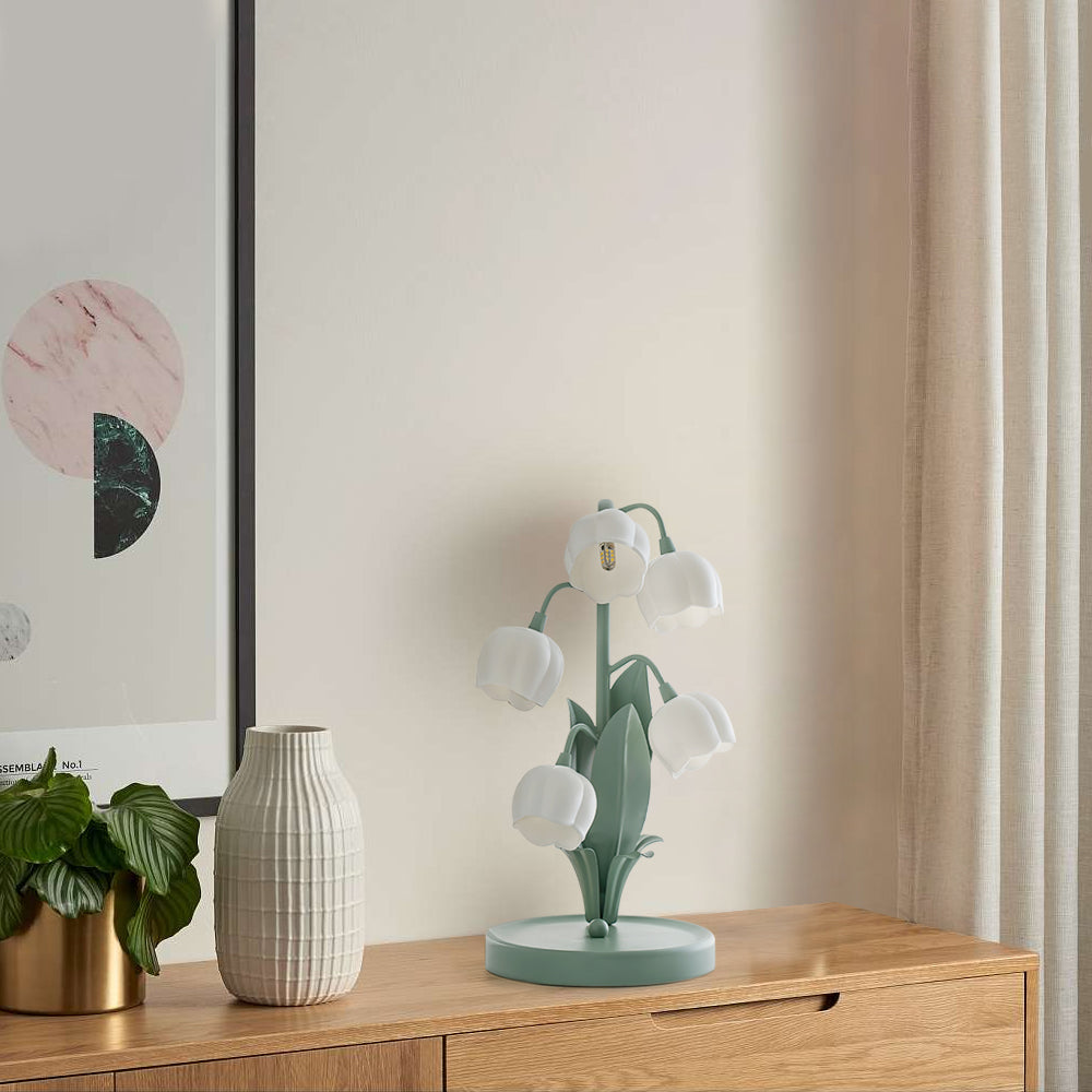 Table lamp with a bell orchid