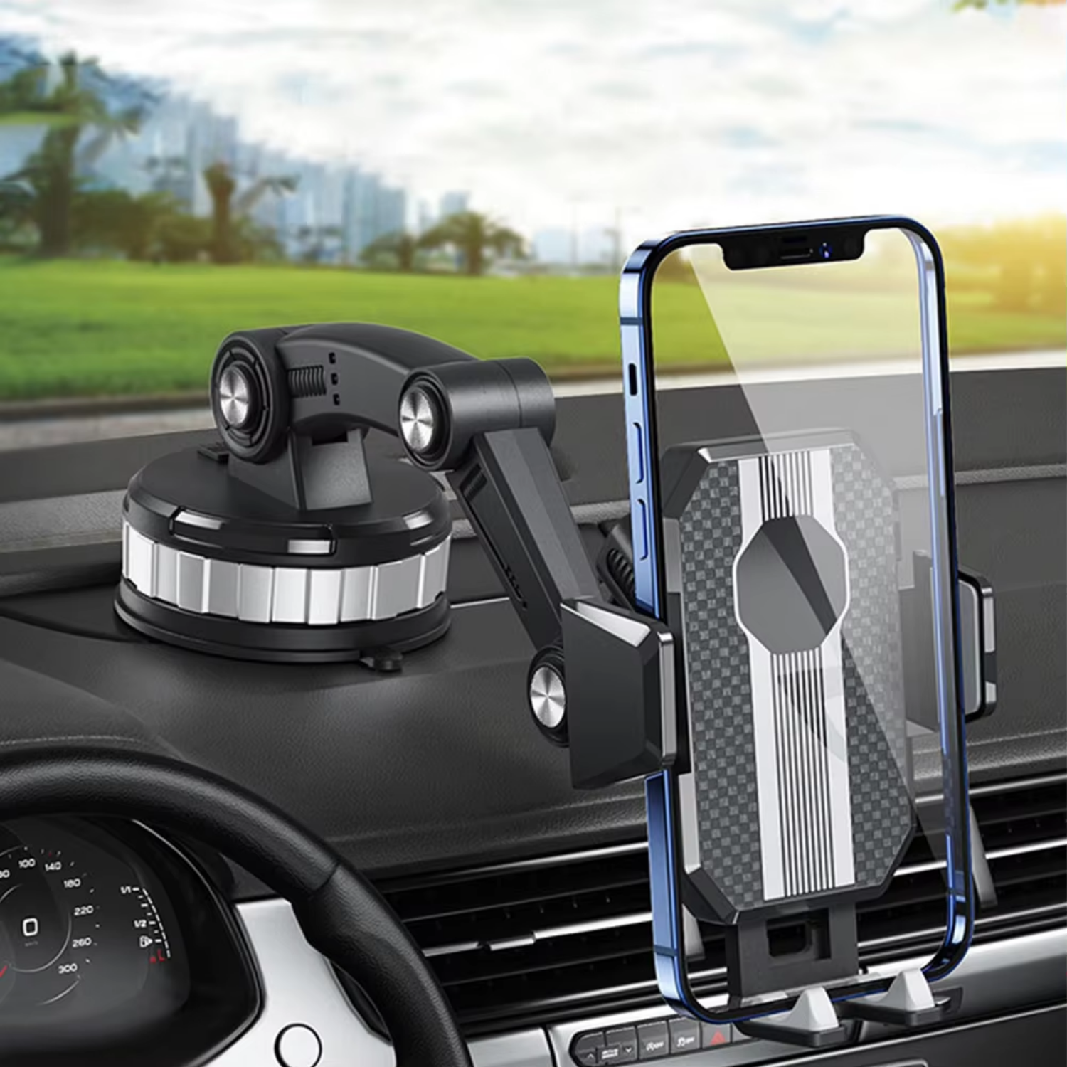 Universal Adjustable Phone Holder for Car – Strong Suction & 360° Rotation