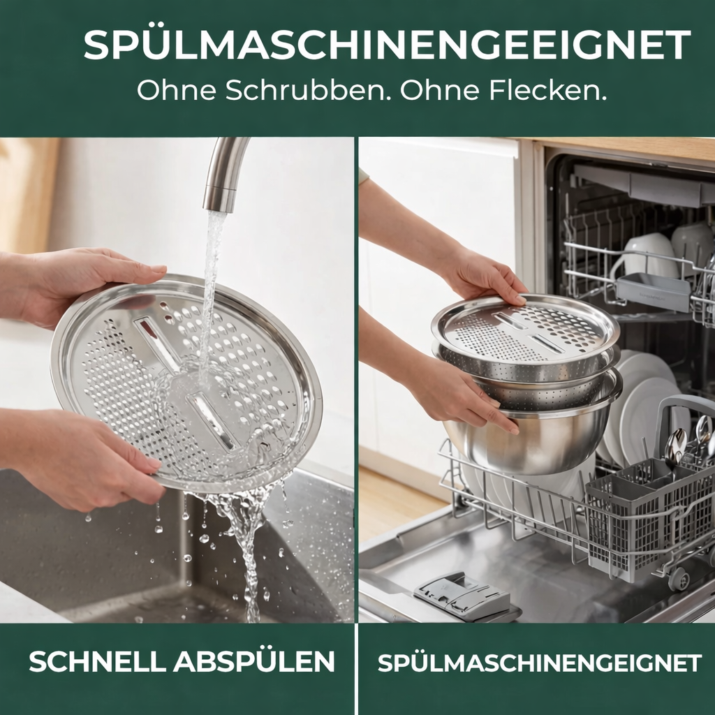 3-Piece Mixing Bowl Set in Stainless Steel with Grater and Sieve
