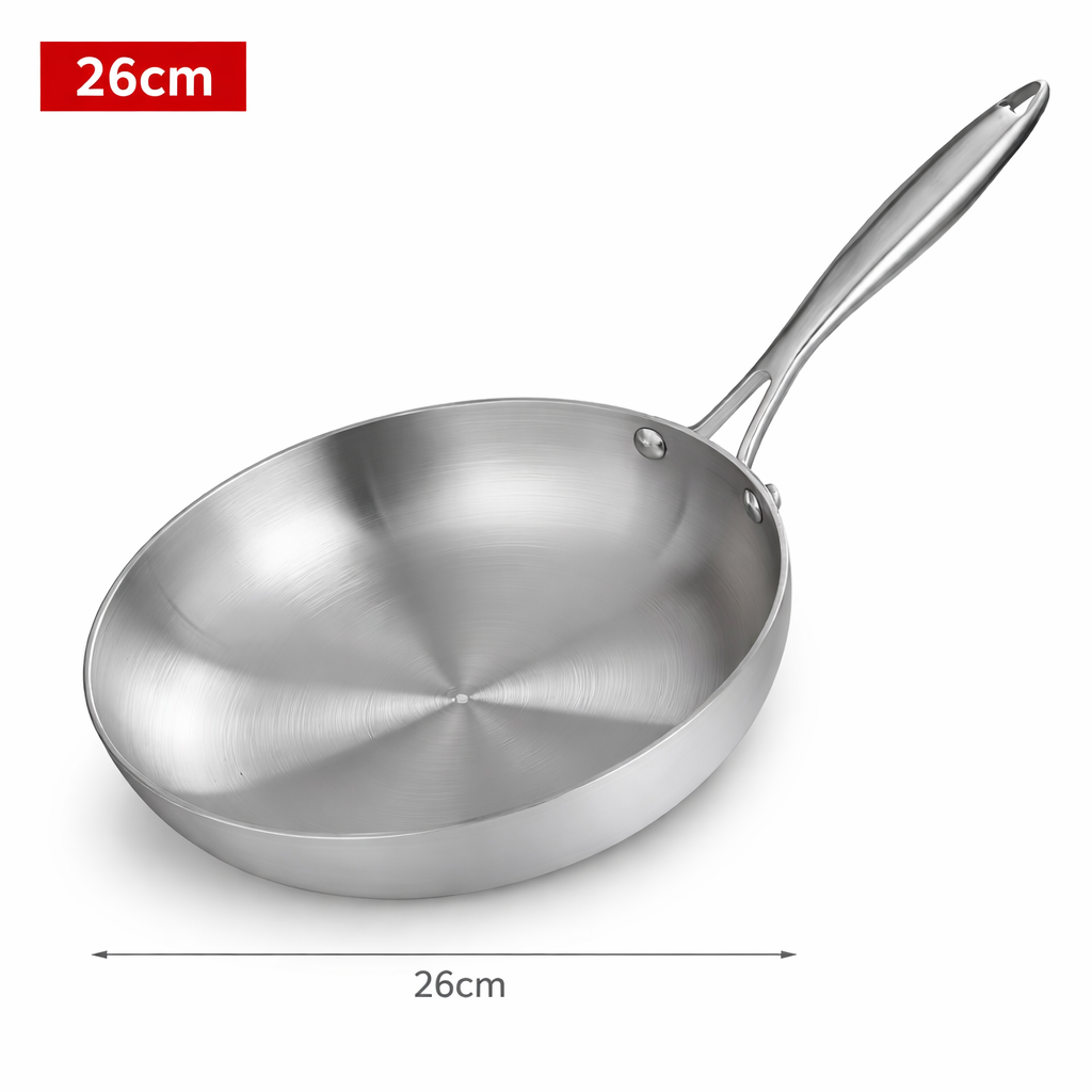3-Piece Stainless Steel Frying Pan Set – Induction Compatible