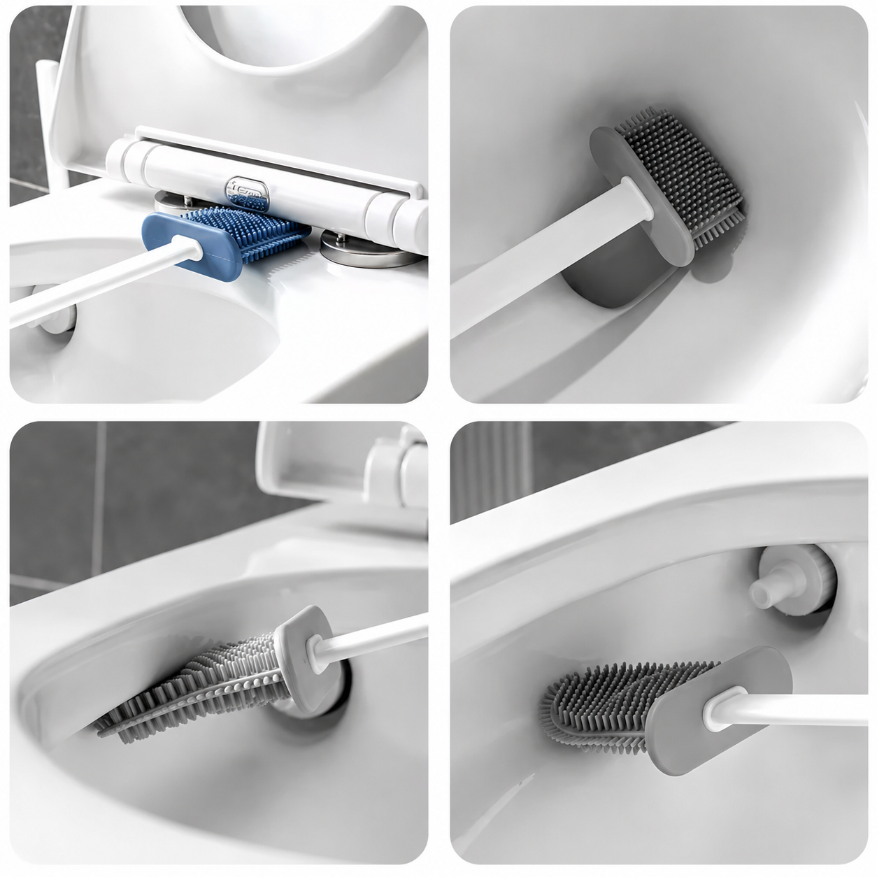 Silicone Toilet Brush with Wall Mount