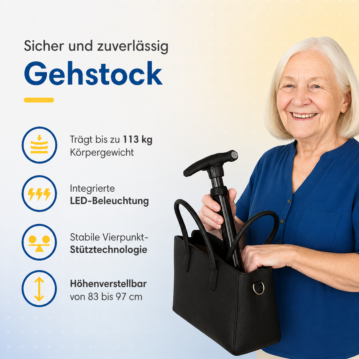 Adjustable Walking Stick with Height Settings