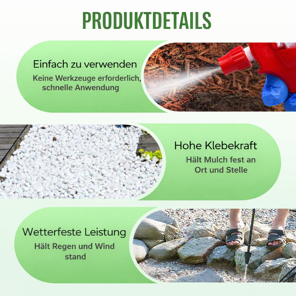 Garden Adhesive – No More Flying Mulch and Gravel