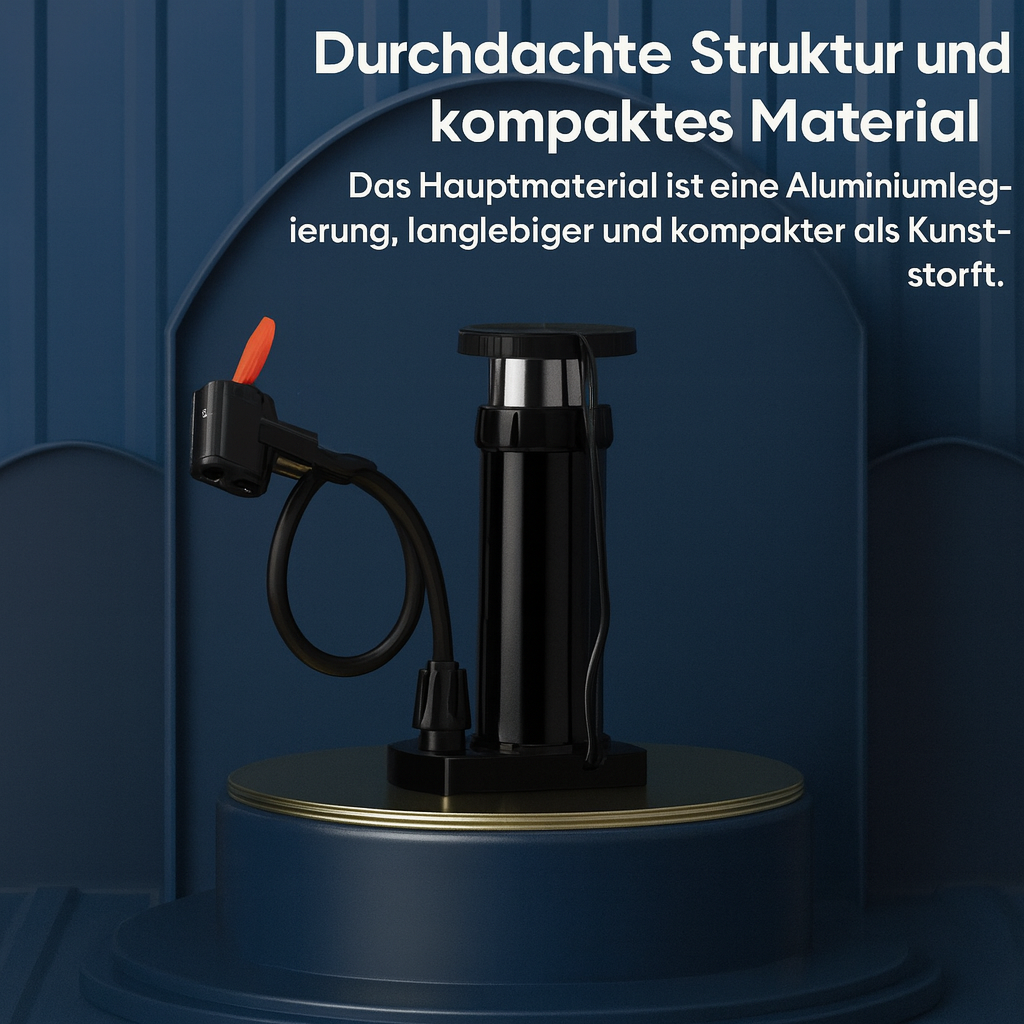 Compact Foot Pump with High Pressure & Pressure Gauge