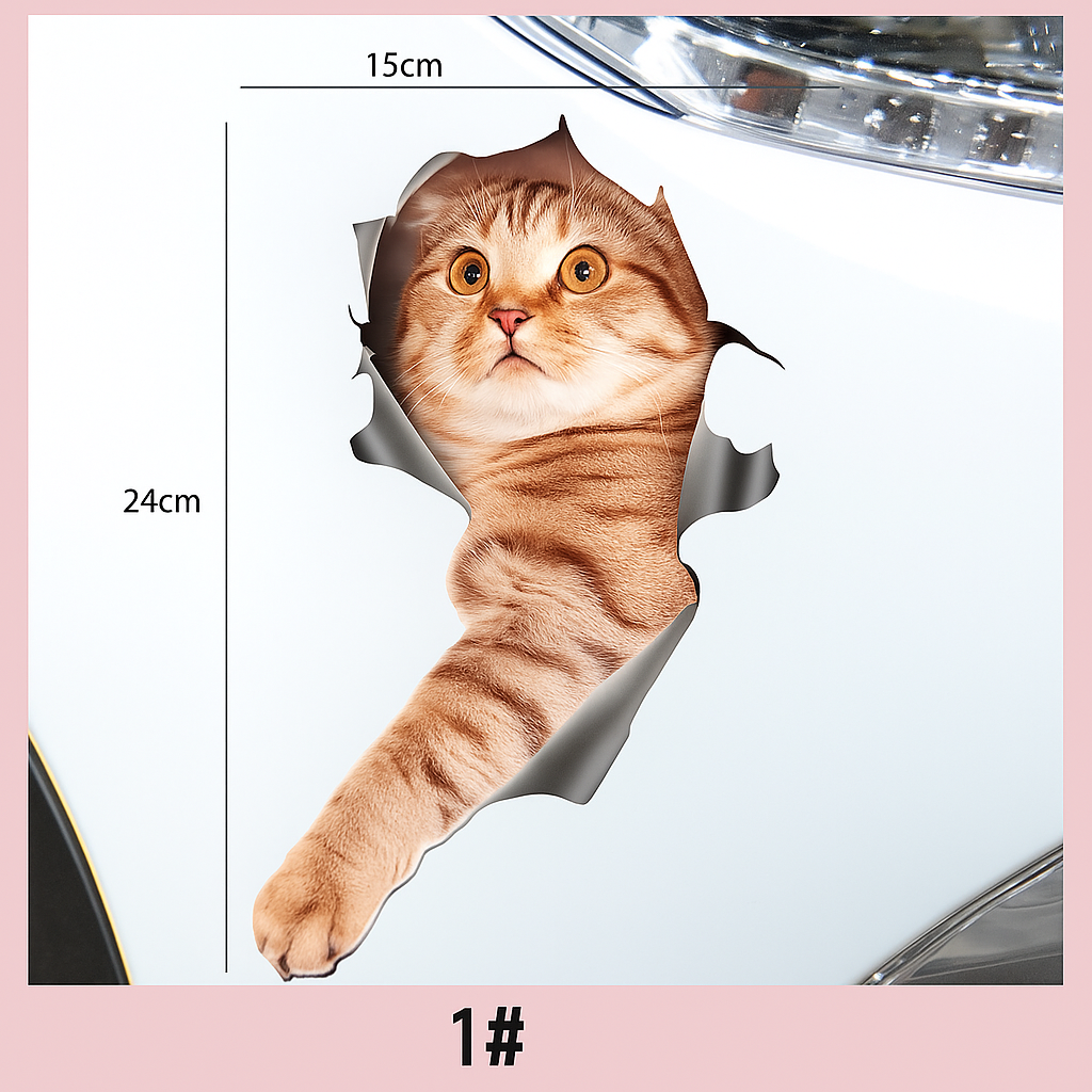 Cute 3D Wall Stickers Featuring Cats and Dogs
