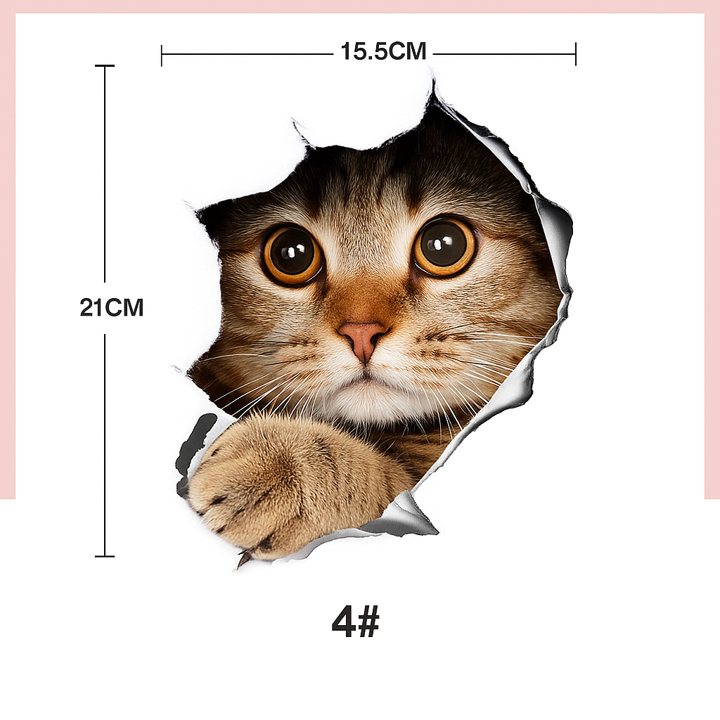 Cute 3D Wall Stickers Featuring Cats and Dogs