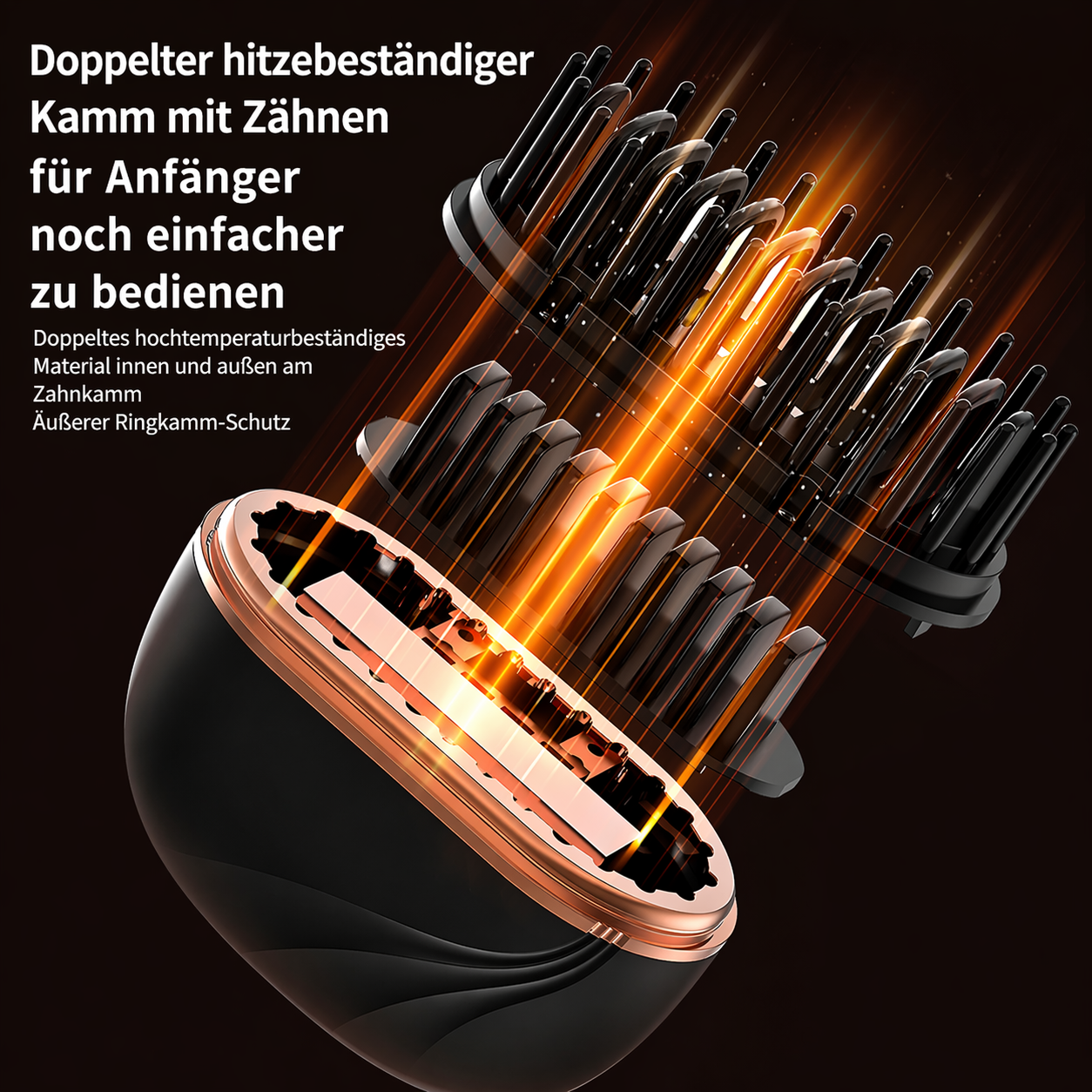 Cordless Electric Straightening Brush with 3 Heat Settings