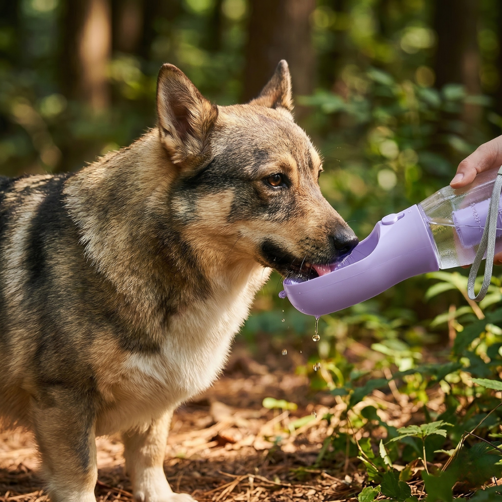3-in-1 Dog Water Bottle with Food Container