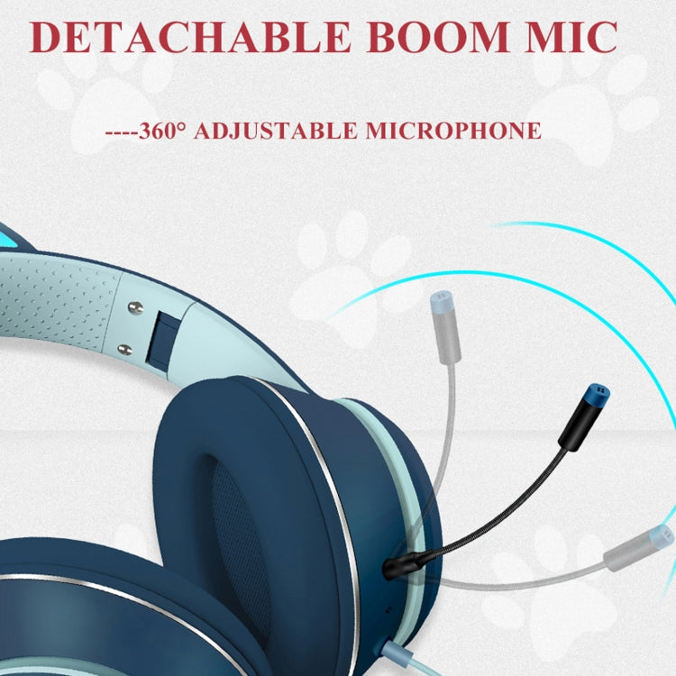 LED Cat Ear Gaming Headset with USB and 3.5mm Connection
