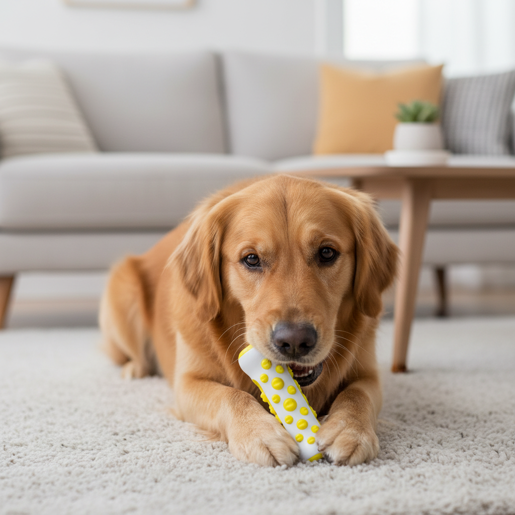 Calming Dog Toy with Lavender and Chamomile for Anxiety Relief – Non-Toxic Polymer