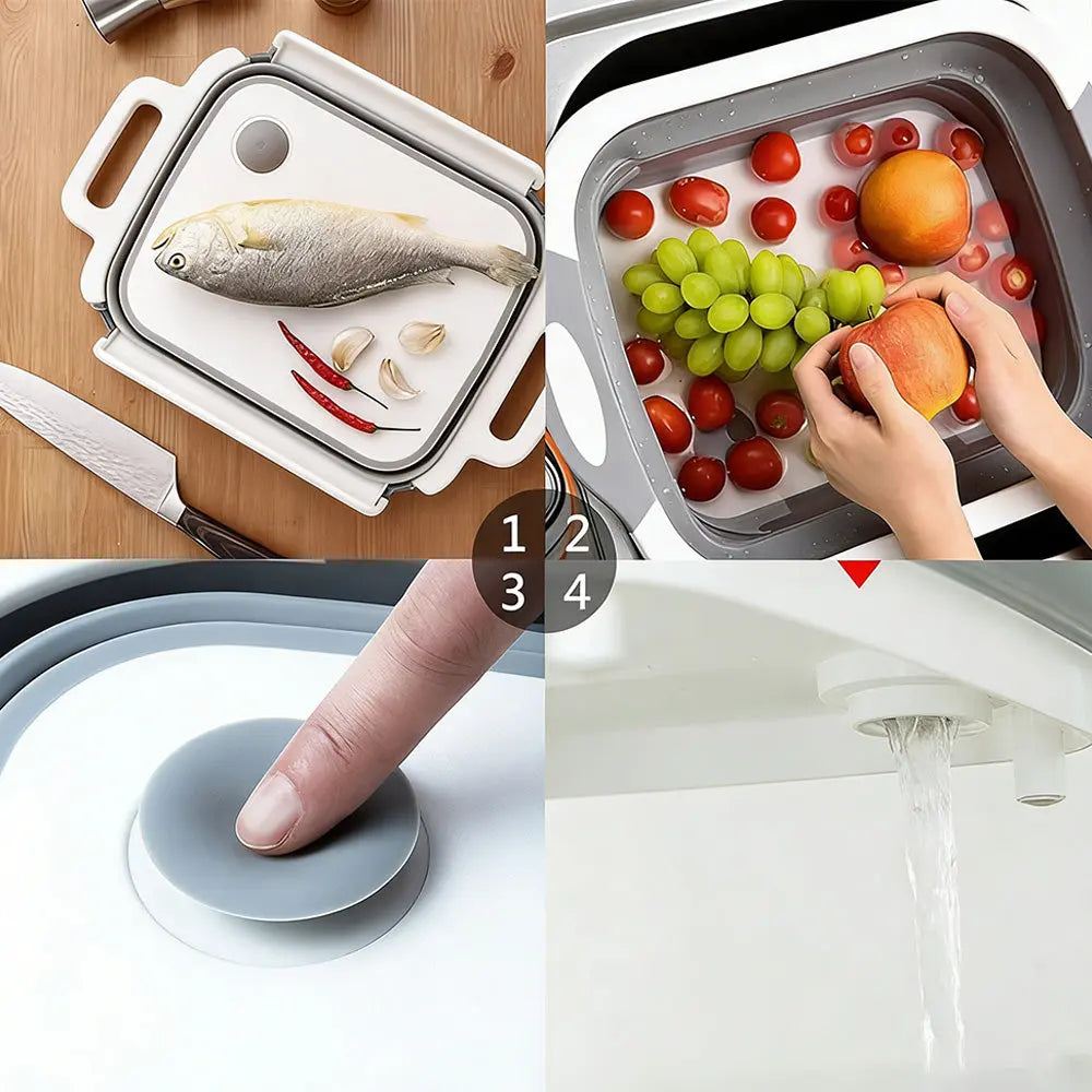 Collapsible Wash Basin with Drain Stopper