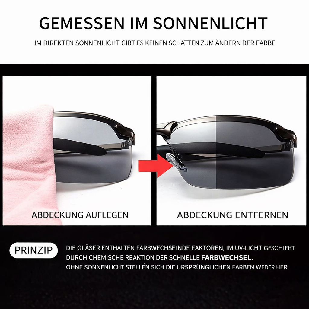 Solar Eye Protection with Glare-Free Vision in Any Light Conditions