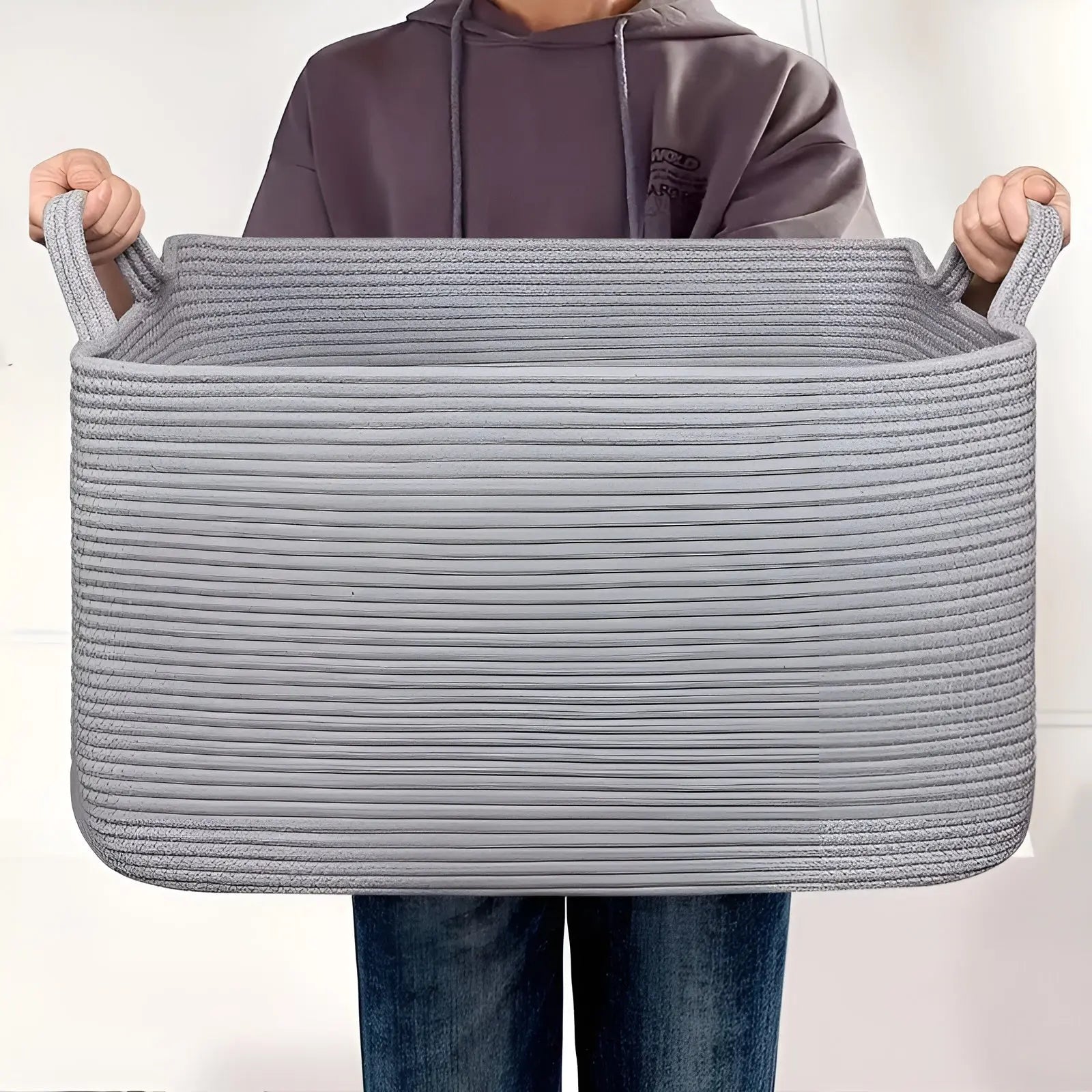 Woven Basket | Interlaced Pattern | Carry Handles | WohnHafen