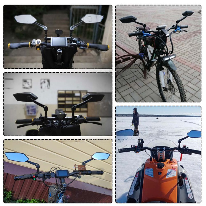 360° Bike Mirror with Handlebar Mount