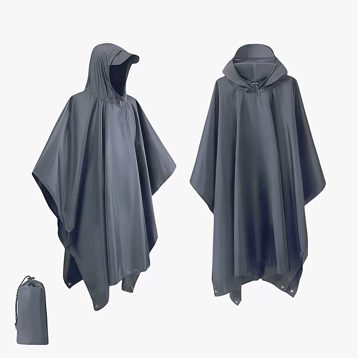 Hooded Rain Poncho in Military Design