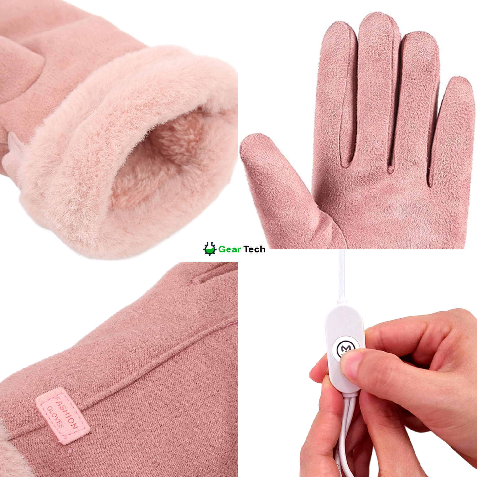 Touchscreen Waterproof Heated Gloves for Women, USB Rechargeable