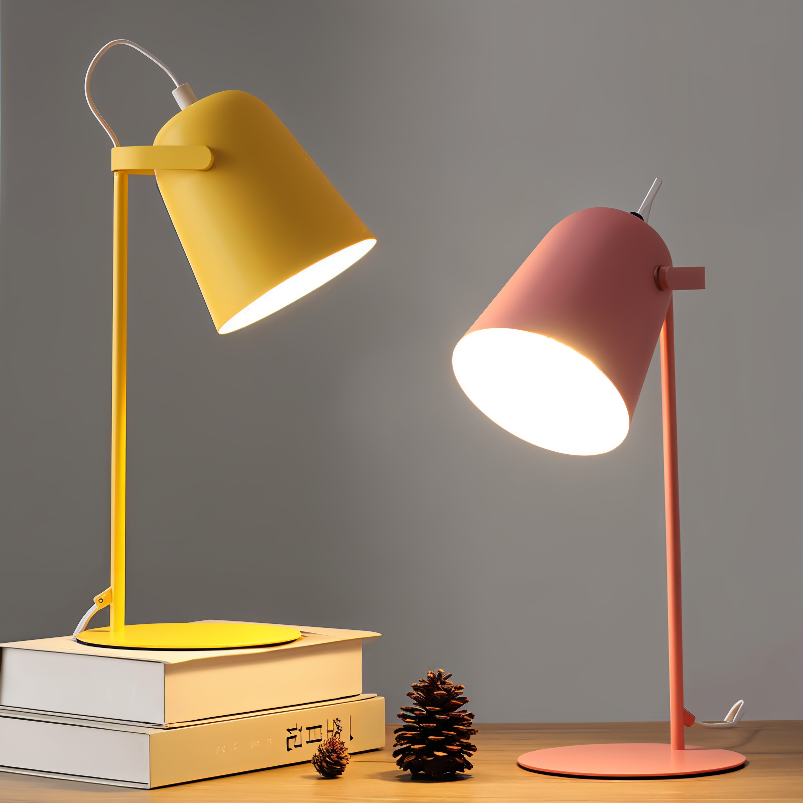 Macaron Table Lamp - Nordic Yellow Desk Lamp - Adjustable Light