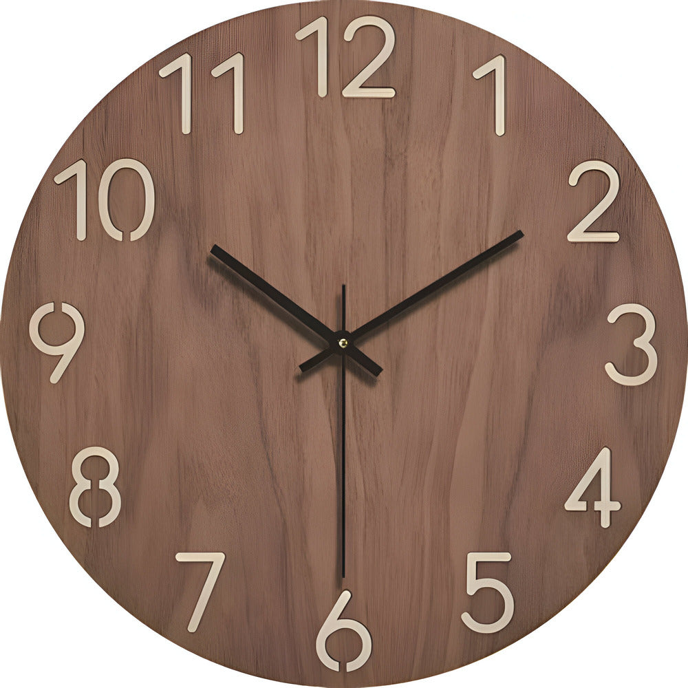 Silent Quartz Movement Wooden Wall Clock – Minimalist Design