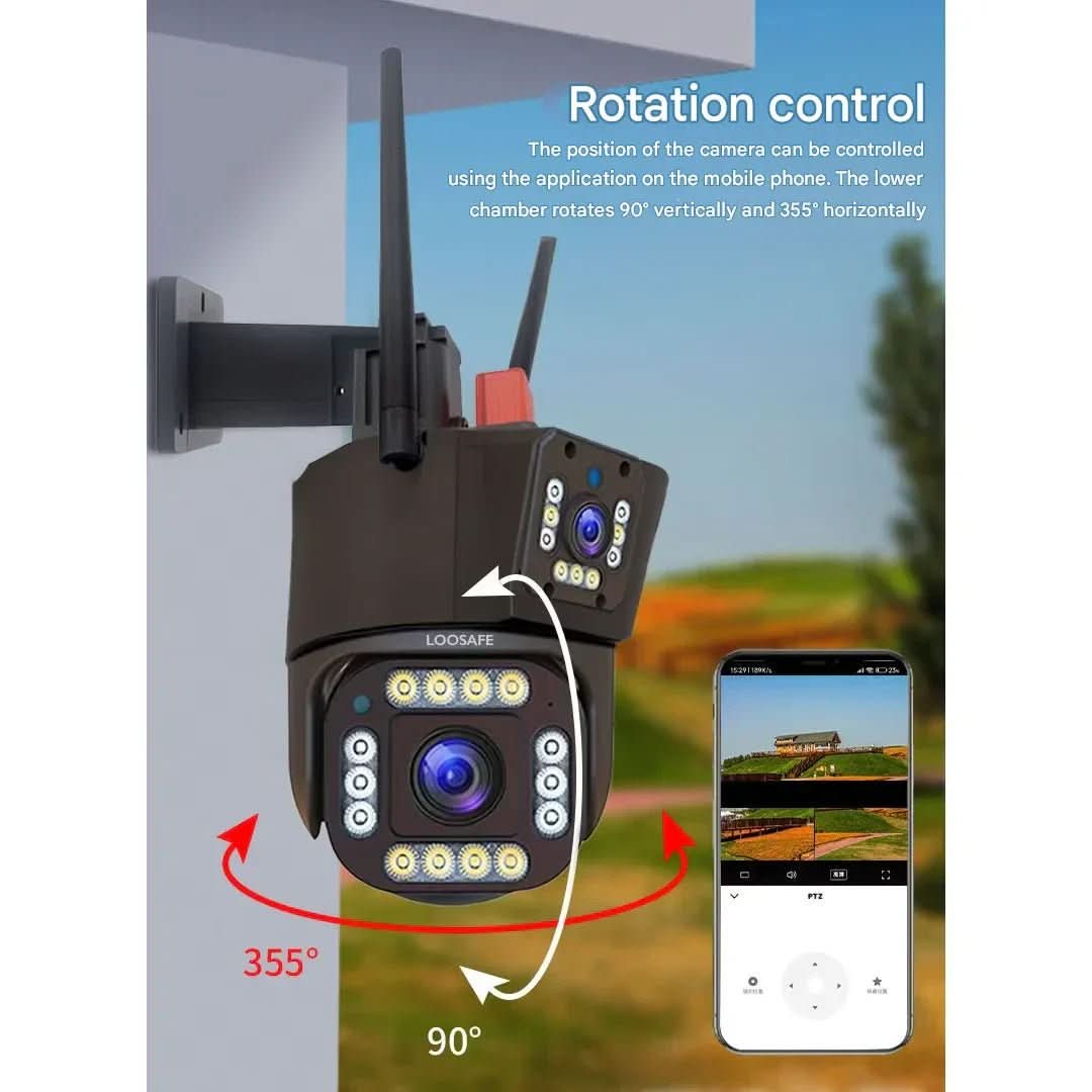 360-Degree View Wireless Security Camera with Solar Panel – 4K Resolution