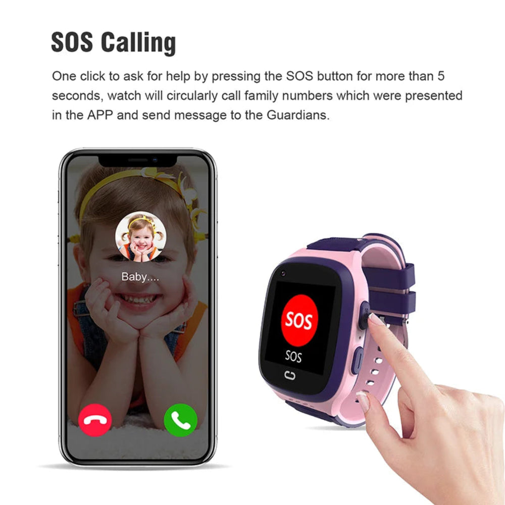 Waterproof Touchscreen GPS Watch for Kids with Camera Feature