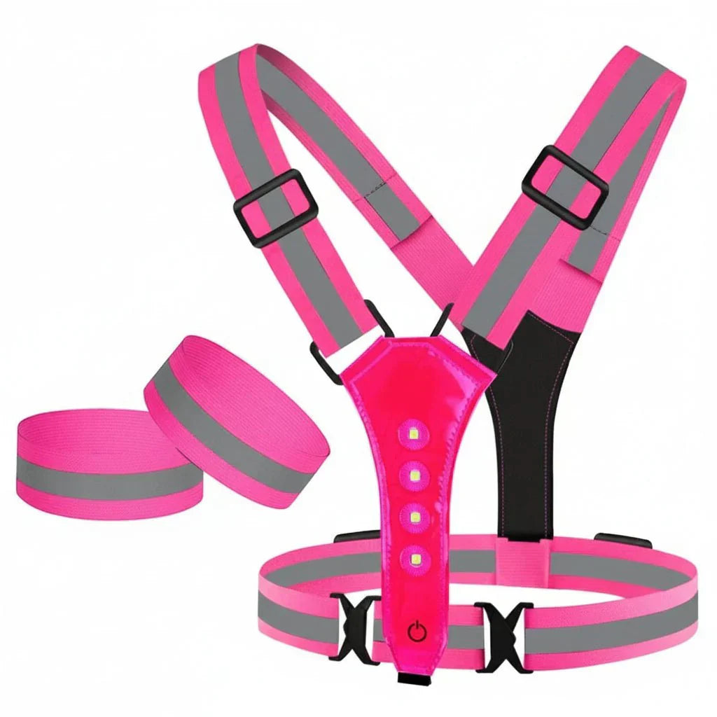LED Safety Vest for High Visibility with USB Rechargeable Lights