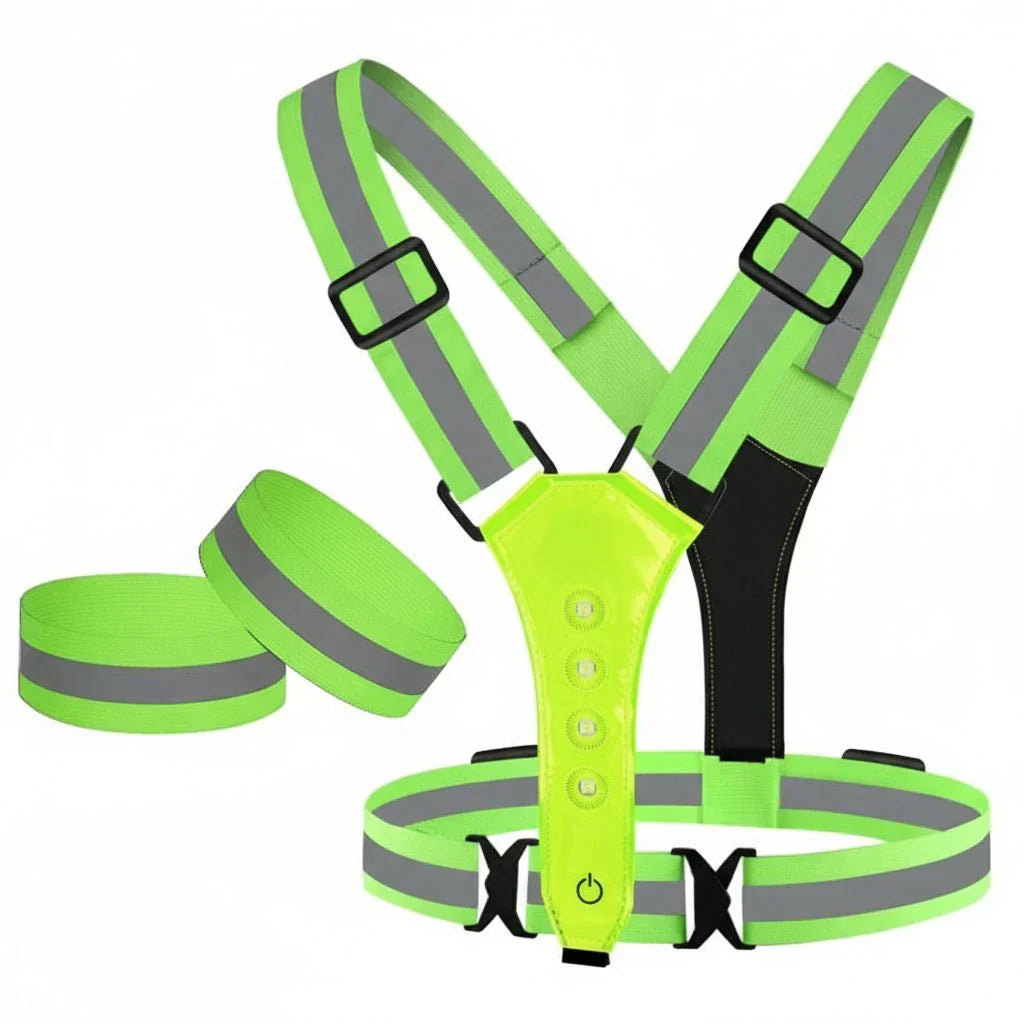 LED Safety Vest for High Visibility with USB Rechargeable Lights