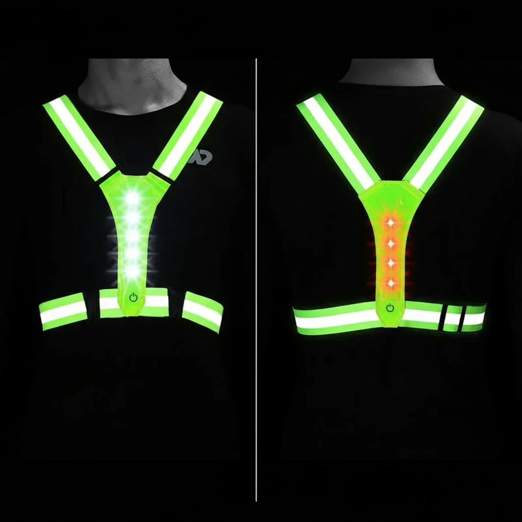 LED Safety Vest for High Visibility with USB Rechargeable Lights