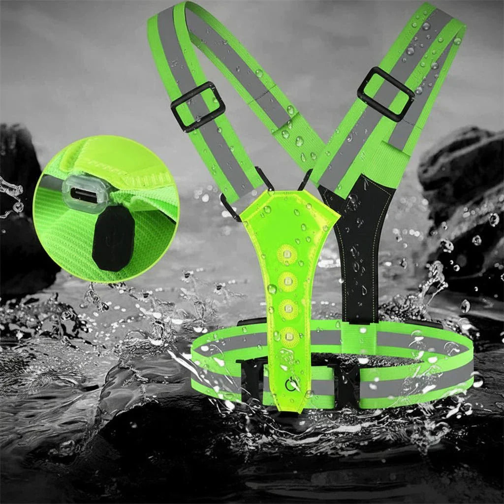 LED Safety Vest for High Visibility with USB Rechargeable Lights