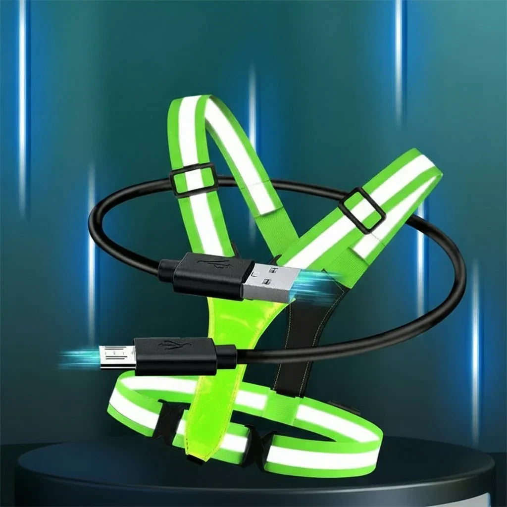 LED Safety Vest for High Visibility with USB Rechargeable Lights