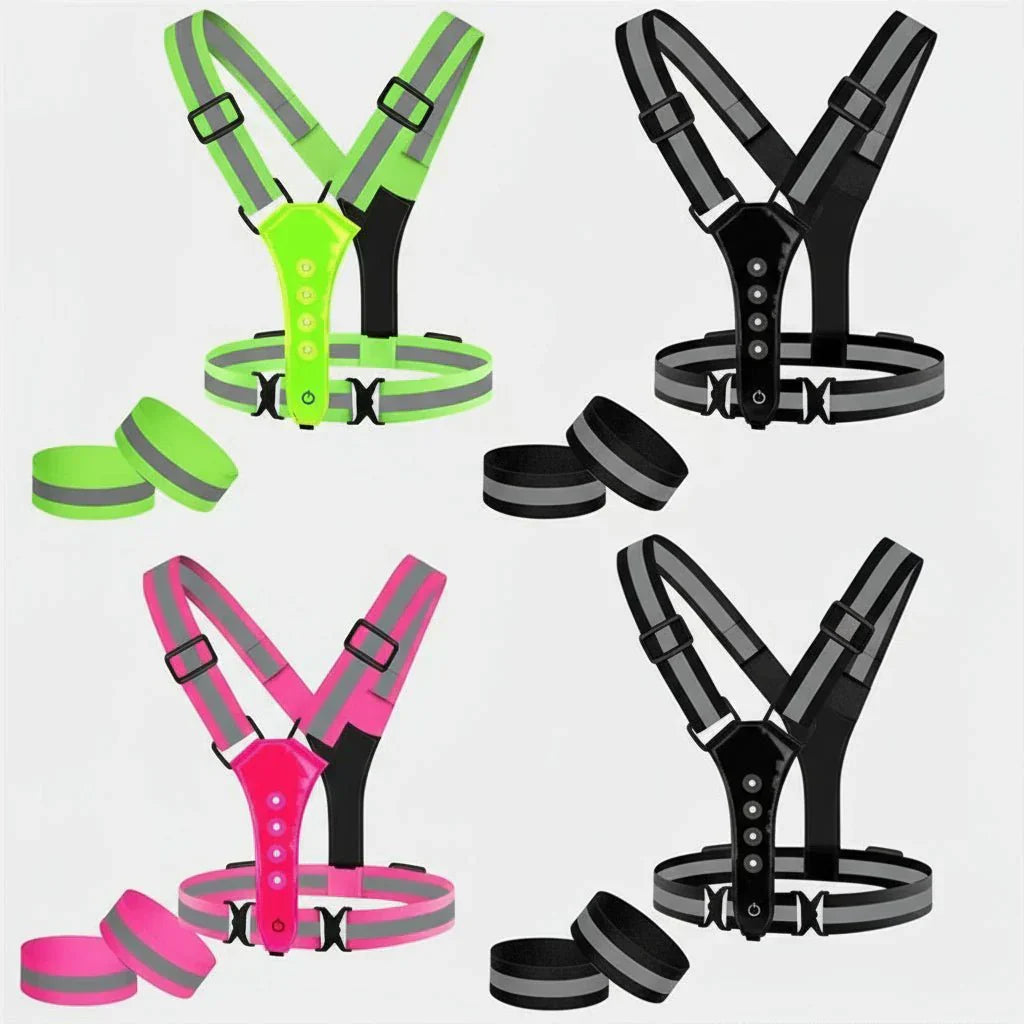 LED Safety Vest for High Visibility with USB Rechargeable Lights