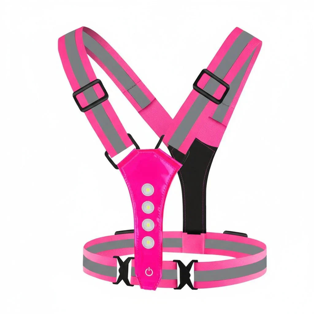 LED Safety Vest for High Visibility with USB Rechargeable Lights