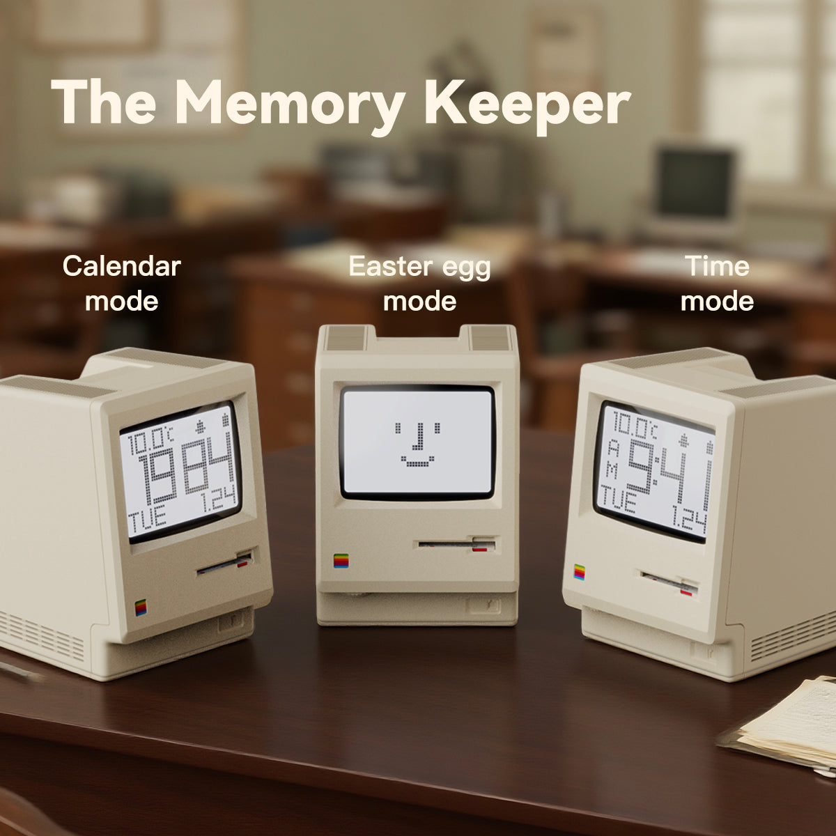 Retro Computer Style Digital Alarm Clock